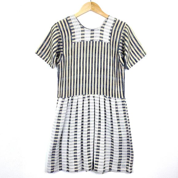 Ace & Jig Women's Paz Dress Chester Brown Sz XS Short Sleeve Fall Neutral Preppy - Picture 1 of 9